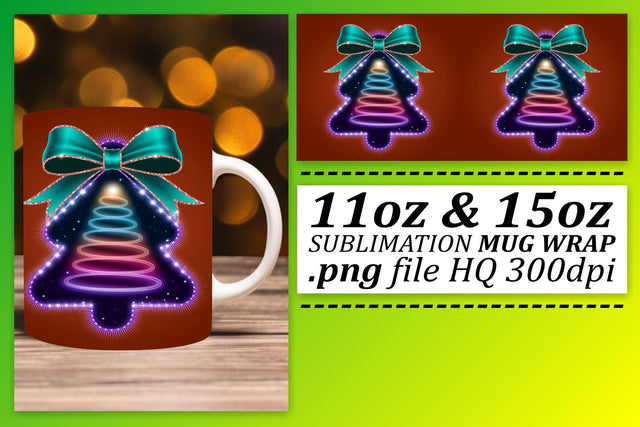 Sublimation templates, elevate your drinkware collection! , Neon Xmas Sublimation afrosvg 