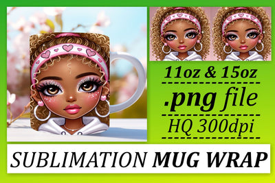 Sublimation templates, enhance your drinkware collection! , Love Girl Sublimation afrosvg 