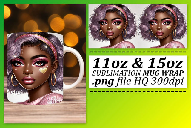 Sublimation templates, enhance your drinkware collection! , Love Girl Sublimation afrosvg 