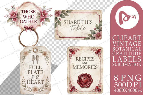 Sublimation Thanksgiving Table Botanica Labels Sublimation artnoy 