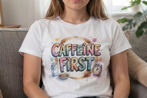 Sublimation Tired Caffeinated Morning Moods Quote Sublimation artnoy 