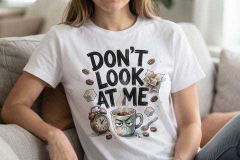 Sublimation Tired Caffeinated Morning Moods Quote Sublimation artnoy 