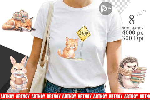Sublimation Tired Morning Commute Animal Sublimation artnoy 