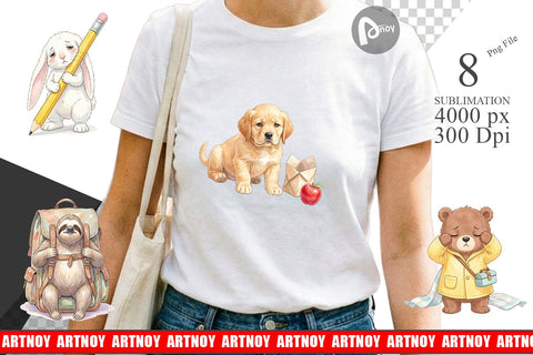 Sublimation Tired School Animal Morning Burnout Sublimation artnoy 