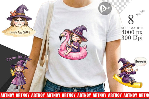 Sublimation Tired Summerween Witch Sublimation artnoy 