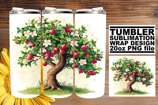 Sublimation Tree Art Tumbler Wrap - 20oz Sublimation afrosvg 