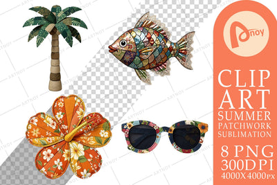 Sublimation Tropical Summer Patchwork Watercolor Sublimation artnoy 