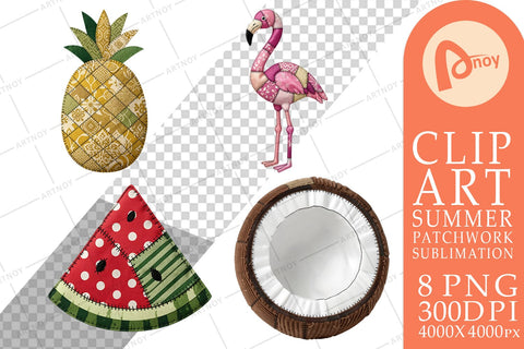 Sublimation Tropical Summer Patchwork Watercolor Sublimation artnoy 