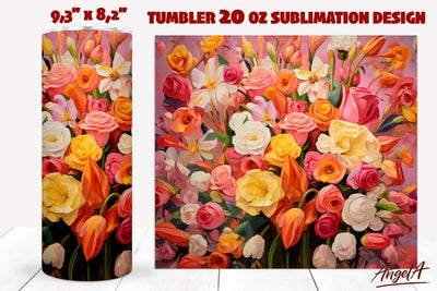 Sublimation tumbler flowers wrap / bouquet of flowers Sublimation Angelina Semenova 
