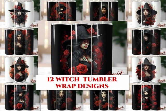 Sublimation tumbler witch / Halloween tumbler wrap design Sublimation Angelina Semenova 