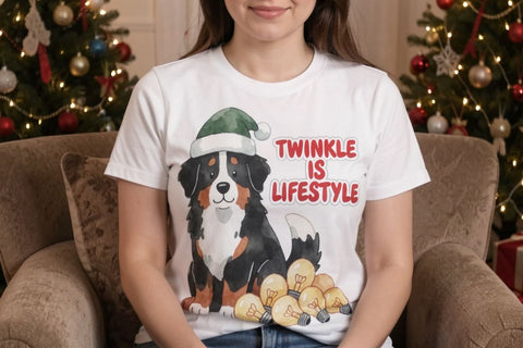 Sublimation Twinkle Lights Tangled Dog Drama Sublimation artnoy 