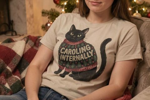 Sublimation Ugly Sweater Judgmental Cat Choir Sublimation artnoy 