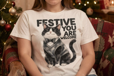 Sublimation Ugly Sweater Judgmental Cat Choir Sublimation artnoy 