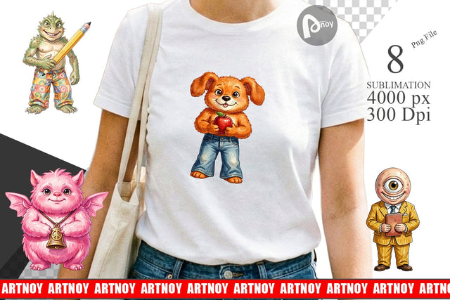 Sublimation UglyCute 70s Monster Teacher Sublimation artnoy 