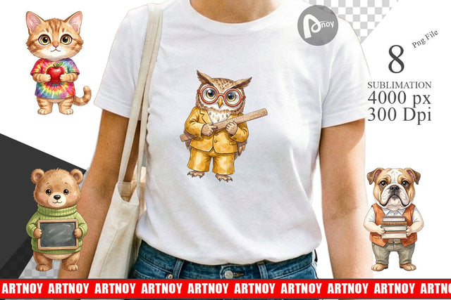 Sublimation UglyCute Groovy Animal Teacher Sublimation artnoy 