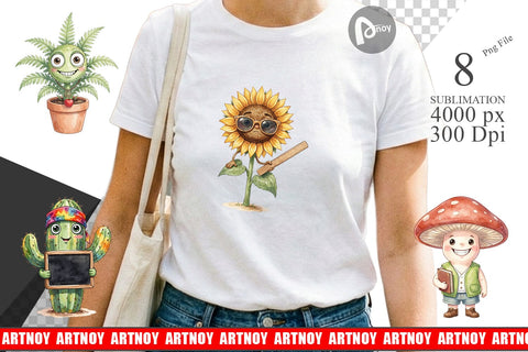 Sublimation UglyCute Groovy Plant Teacher Sublimation artnoy 