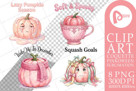 Sublimation Unbothered Pink Pumpkin Watercolor Sublimation artnoy 