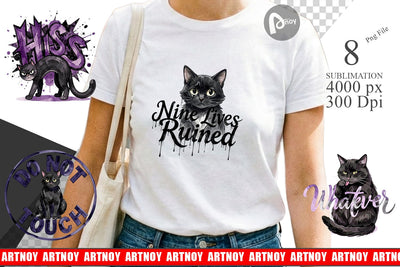 Sublimation Unimpressed Black Cat Quote Sublimation artnoy 