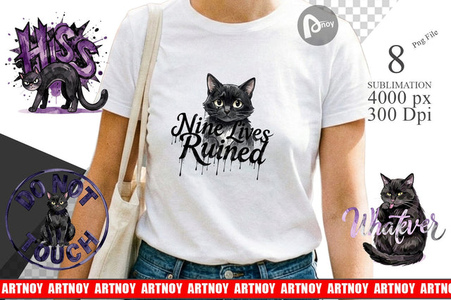 Sublimation Unimpressed Black Cat Quote Sublimation artnoy 