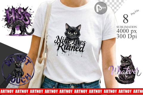 Sublimation Unimpressed Black Cat Quote Sublimation artnoy 