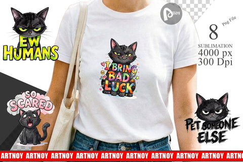 Sublimation Unimpressed Black Cat Quote Sublimation artnoy 