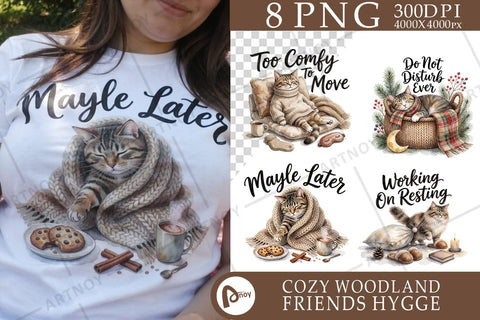 Sublimation Unmotivated Cat Cozy Hygge Watercolor Quote Sublimation artnoy 