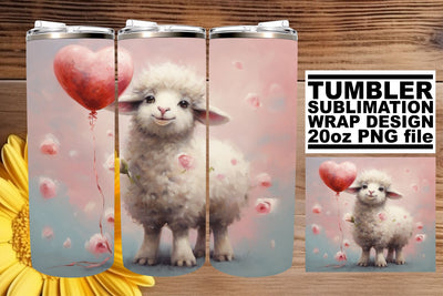 Sublimation Valentine's Animals Tumbler Wrap Sublimation afrosvg 