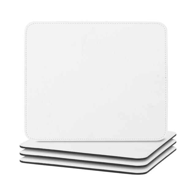 Sublimation Vegan Leather Placemats: 12 x18 Inch White Physical Craft Express 4 Pack 
