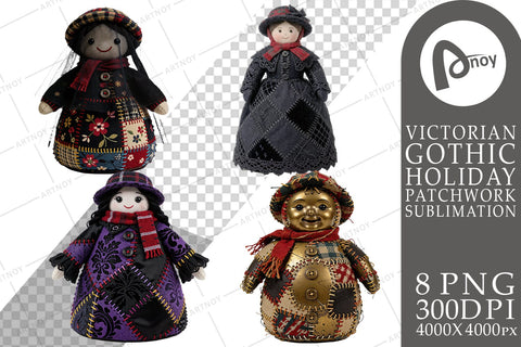 Sublimation Victorian Gothic Patchwork Dolls Sublimation artnoy 