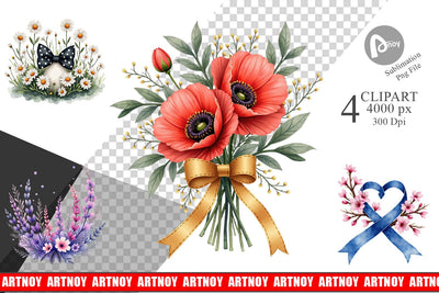Sublimation Vintage Floral Bow Sublimation artnoy 