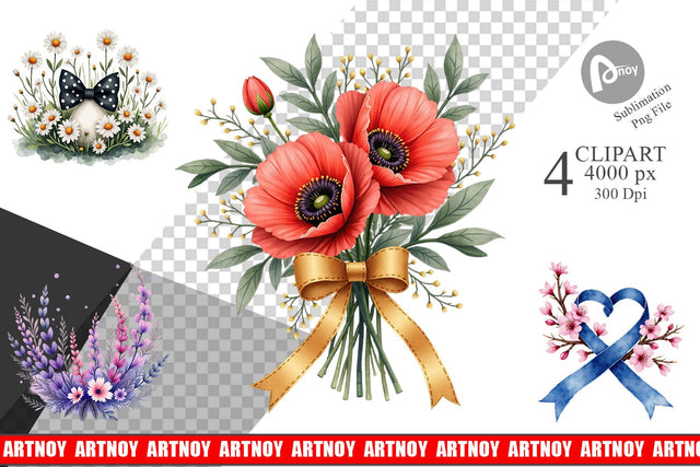 Sublimation Vintage Floral Bow Sublimation artnoy 
