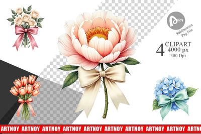 Sublimation Vintage Floral Bow Sublimation artnoy 