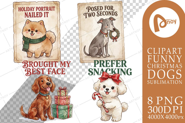 Sublimation Vintage Holiday Photo Card Dogs Sublimation artnoy 