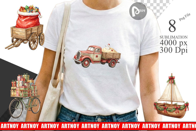 Sublimation Vintage Tropical Christmas Vehicle Sublimation artnoy 