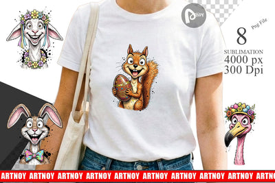Sublimation Wacky Easter Animal Portrait Sublimation artnoy 