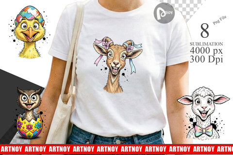 Sublimation Wacky Easter Animal Sublimation artnoy 