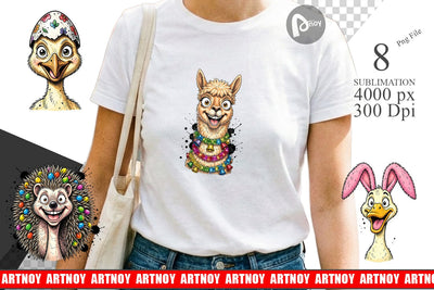 Sublimation Wacky Easter Animal Sublimation artnoy 