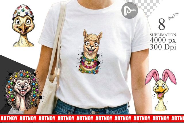 Sublimation Wacky Easter Animal Sublimation artnoy 