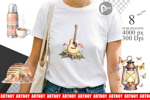 Sublimation Watercolor 70s Retro Camping Adventure Sublimation artnoy 