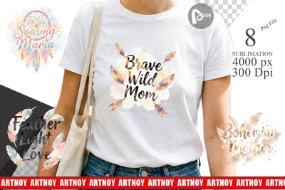 Sublimation Watercolor Boho Dreamcatcher Mama Quotes Sublimation artnoy 