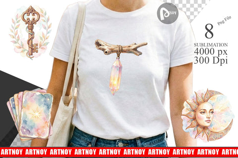 Sublimation Watercolor Boho Mystical Celestial Art Sublimation artnoy 