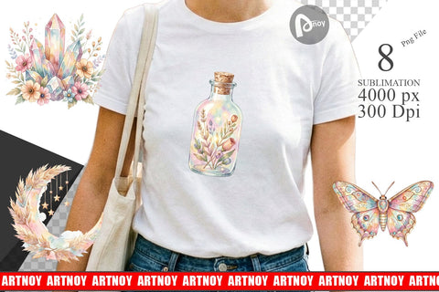 Sublimation Watercolor Boho Mystical Celestial Art Sublimation artnoy 