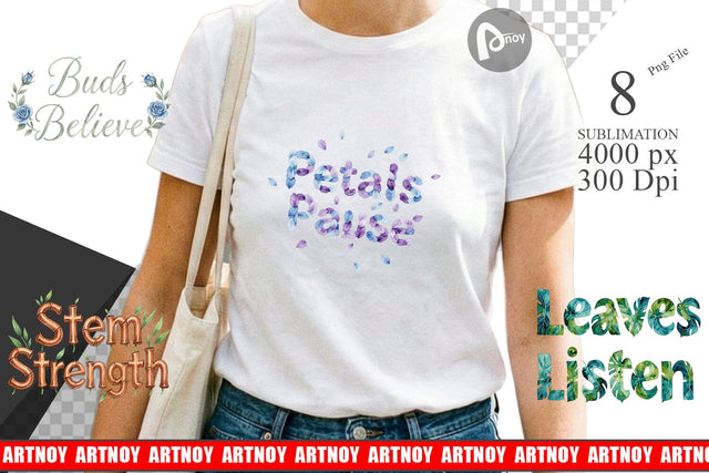 Sublimation Watercolor Botanical Nature Recovery Art Sublimation artnoy 