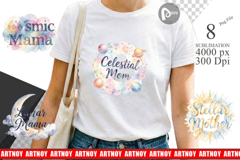 Sublimation Watercolor Celestial Boho Mother Quotes Sublimation artnoy 