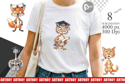 Sublimation Watercolor Chaotic Animal Graduation Sublimation artnoy 