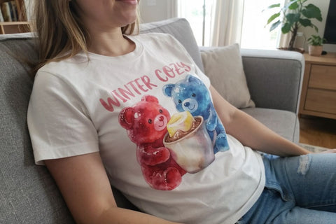 Sublimation Watercolor Cozy Gummy Bear Ski Patrol Sublimation artnoy 