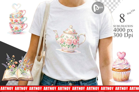 Sublimation Watercolor Cozy Tea Time Mom Brunch Sublimation artnoy 