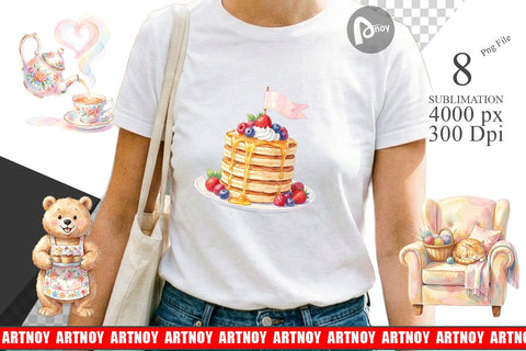 Sublimation Watercolor Cozy Tea Time Mom Lifestyle Sublimation artnoy 