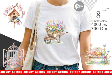Sublimation Watercolor Enchanted Garden Mom Floral Sublimation artnoy 