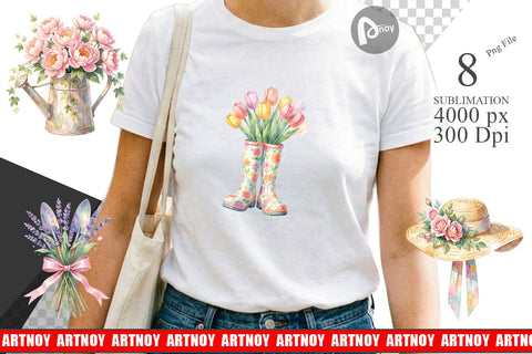 Sublimation Watercolor Enchanted Garden Mom Floral Sublimation artnoy 